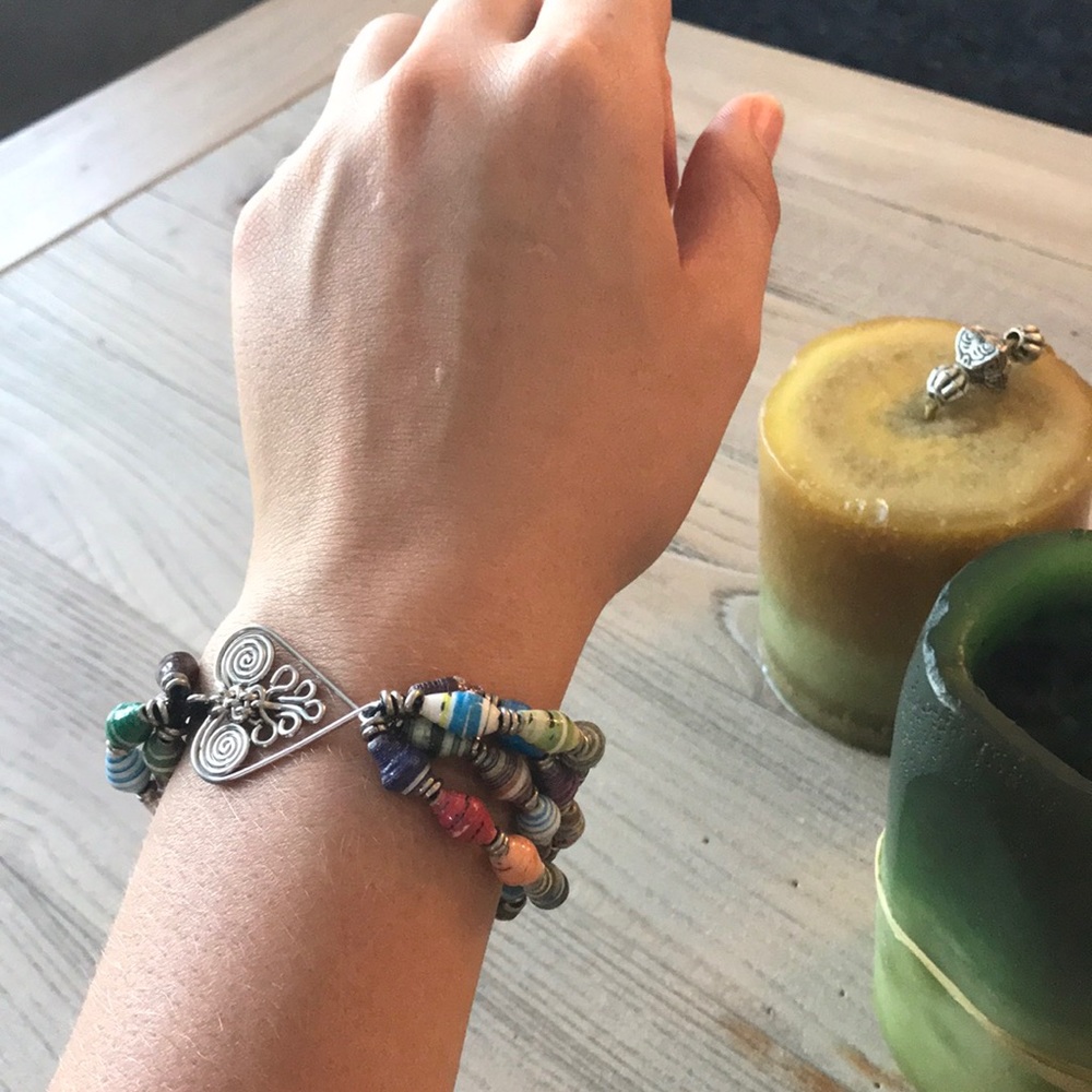 Beaded heart bracelet